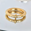 Wholesale Women's Stainless Steel Geometric Plain Ring With Electroplating