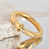 Wholesale Women's Stainless Steel Geometric Plain Ring With Electroplating