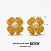 Wholesale Women's Stainless Steel Geometric Plant Flower Electroplated Earrings