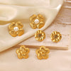 Wholesale Women's Stainless Steel Geometric Plant Flower Electroplated Earrings