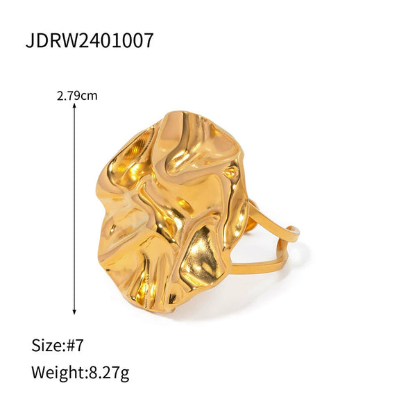 Wholesale Women's Stainless Steel Geometric Pleated Round Earrings Jewelry With Electroplating