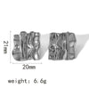 Wholesale Women's Stainless Steel Geometric Pleated Texture Electroplated Earrings