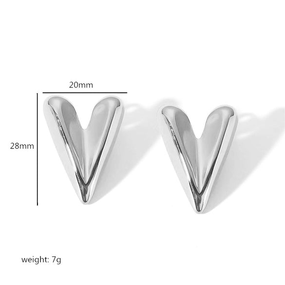 Wholesale Women's Stainless Steel Geometric Pleated Texture Electroplated Earrings