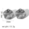 Wholesale Women's Stainless Steel Geometric Pleated Texture Electroplated Earrings