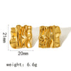 Wholesale Women's Stainless Steel Geometric Pleated Texture Electroplated Earrings