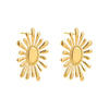 Wholesale Women's Stainless Steel Geometric Pleated Thread Sunflower Hammered Earrings With 18K Gold Electroplating