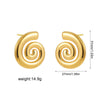 Wholesale Women's Stainless Steel Geometric Pleated Thread Sunflower Hammered Earrings With 18K Gold Electroplating