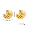 Wholesale Women's Stainless Steel Geometric Pleated Thread Sunflower Hammered Earrings With 18K Gold Electroplating