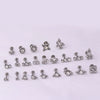 Wholesale Women's Stainless Steel Geometric Puncture Earrings With Electroplating Treatment