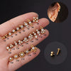 Wholesale Women's Stainless Steel Geometric Puncture Earrings With Electroplating Treatment