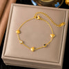 Wholesale Women's Stainless Steel Geometric Real Gold Plated Bracelet Jewelry