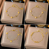 Wholesale Women's Stainless Steel Geometric Real Gold Plated Bracelet Jewelry