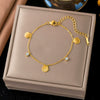 Wholesale Women's Stainless Steel Geometric Real Gold Plated Bracelet Jewelry