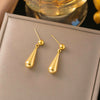 Wholesale Women's Stainless Steel Geometric Real Gold Plated Snake Bone Chain Water Drop Necklace Light Luxury Style