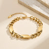 Wholesale Women's Stainless Steel Geometric Real Gold Plated Vintage Bracelet Jewelry