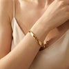 Wholesale Women's Stainless Steel Geometric Real Gold Plated Vintage Bracelet Jewelry