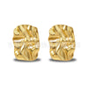 Wholesale Women's Stainless Steel Geometric Rectangular Pleated Stamped Earrings