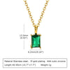 Wholesale Women's Stainless Steel Geometric Rectangular Zircon Pendant Necklace With Gold Electroplating And Ochain