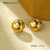 Wholesale Women's Stainless Steel Geometric Retro Fashion Diamond Earrings With Electroplating