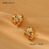 Wholesale Women's Stainless Steel Geometric Retro Fashion Diamond Earrings With Electroplating