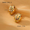 Wholesale Women's Stainless Steel Geometric Retro Fashion Diamond Earrings With Electroplating