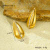 Wholesale Women's Stainless Steel Geometric Retro Fashion Diamond Earrings With Electroplating