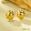 Wholesale Women's Stainless Steel Geometric Retro Fashion Diamond Earrings With Electroplating