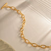 Wholesale Women's Stainless Steel Geometric Retro Gold Ot Buckle Electroplated Bracelet