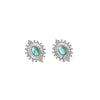 Wholesale Women's Stainless Steel Geometric Retro Highgrade Blue Turquoise Earrings With Electroplating