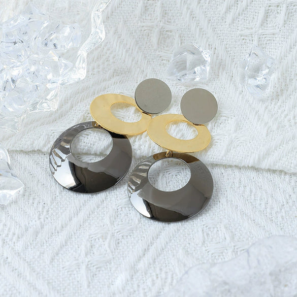 Wholesale Women's Stainless Steel Geometric Retro Highgrade Electroplated Earrings