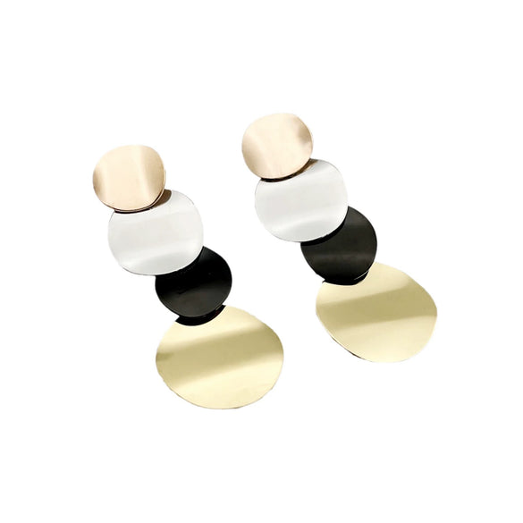 Wholesale Women's Stainless Steel Geometric Retro Highgrade Electroplated Earrings