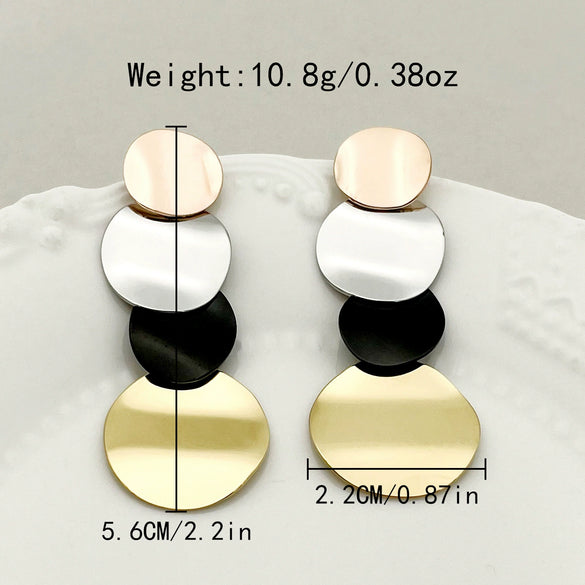 Wholesale Women's Stainless Steel Geometric Retro Highgrade Electroplated Earrings