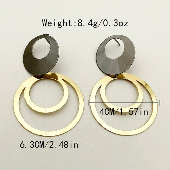 Wholesale Women's Stainless Steel Geometric Retro Highgrade Electroplated Earrings