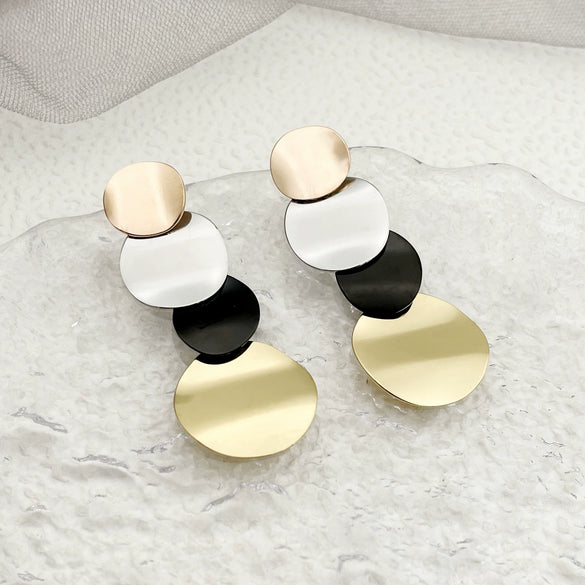 Wholesale Women's Stainless Steel Geometric Retro Highgrade Electroplated Earrings