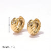Wholesale Women's Stainless Steel Geometric Retro Light Luxury Earrings With Electroplating