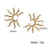 Wholesale Women's Stainless Steel Geometric Retro Light Luxury Earrings With Electroplating