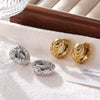 Wholesale Women's Stainless Steel Geometric Retro Light Luxury Earrings With Electroplating
