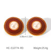 Wholesale Women's Stainless Steel Geometric Retro Pin Earrings With Electroplating