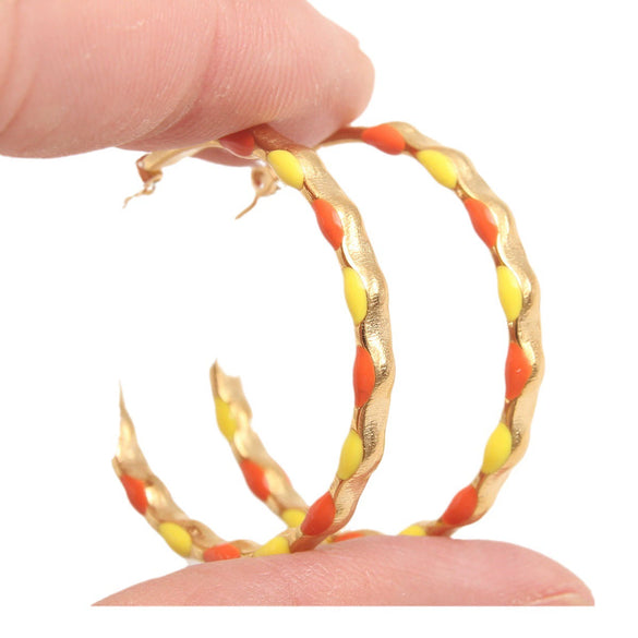 Wholesale Women's Stainless Steel Geometric Retro Temperament Earrings With Electroplating Treatment