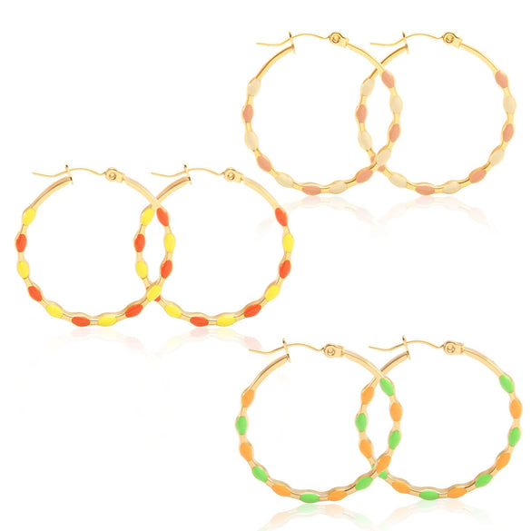 Wholesale Women's Stainless Steel Geometric Retro Temperament Earrings With Electroplating Treatment