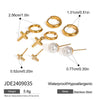 Wholesale Women's Stainless Steel Geometric Rhinestone Beads Earrings With Electroplating Design