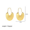 Wholesale Women's Stainless Steel Geometric Rib Fan Earrings With Pvdp Furnace Real Gold Processing And Personality Design