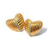 Wholesale Women's Stainless Steel Geometric Ribbed Love Earrings With Diamond Texture And Electroplating