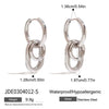 Wholesale Women's Stainless Steel Geometric Ring Pendant Earrings With Electroplating Modern Normcore And French Retro Style