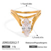 Wholesale Women's Stainless Steel Geometric Ring With Electroplating And French Retro Design