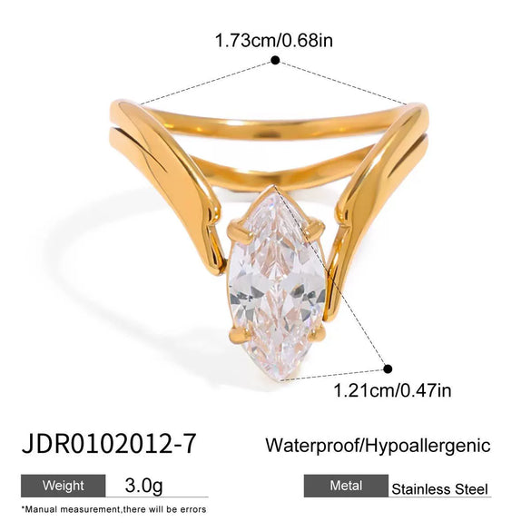 Wholesale Women's Stainless Steel Geometric Ring With Electroplating And French Retro Design