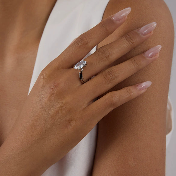Wholesale Women's Stainless Steel Geometric Ring With Electroplating And French Retro Design