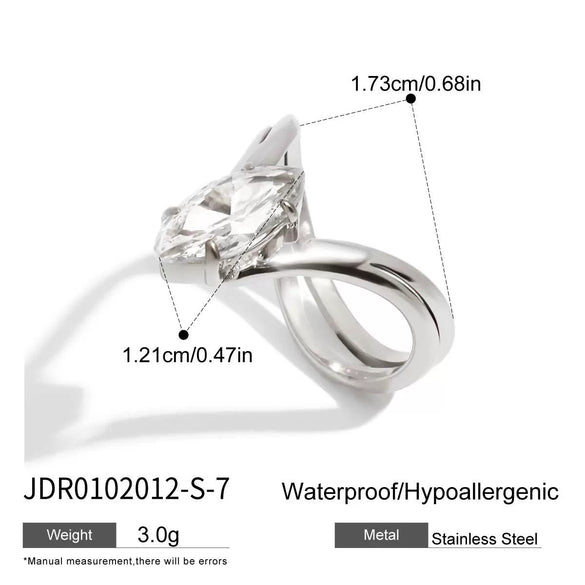 Wholesale Women's Stainless Steel Geometric Ring With Electroplating And French Retro Design