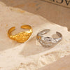 Wholesale Women's Stainless Steel Geometric Ring With Electroplating And Hammer Style