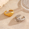 Wholesale Women's Stainless Steel Geometric Ring With Electroplating And Hammer Style